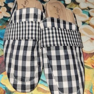 Free People fashionable checkered pattern slide women's size 41--❗️